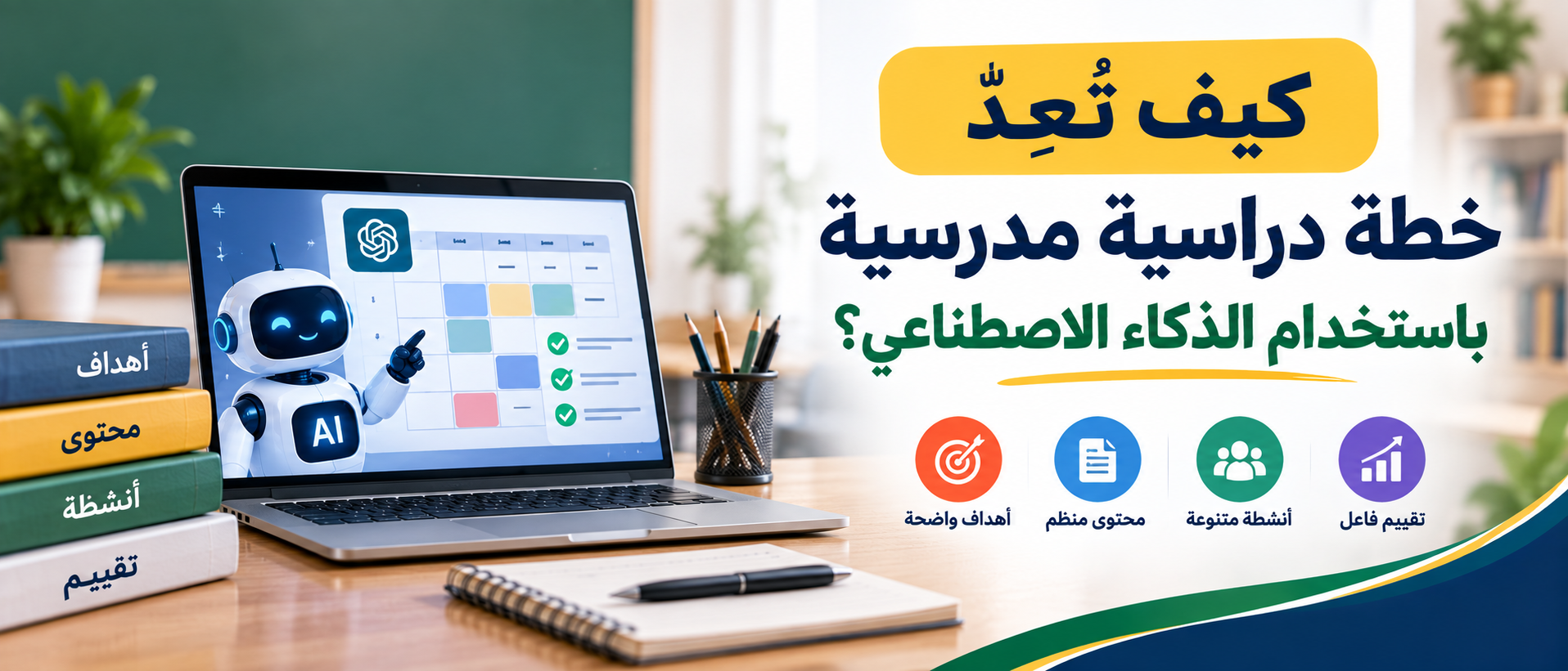كيف تُعِدّ خطة دراسية مدرسية باستخدام الذكاء الاصطناعي؟