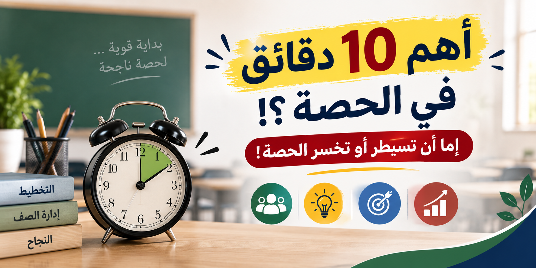 أهم 10 دقائق في الحصة ؟! إما أن تسيطر أو تخسر الحصة!