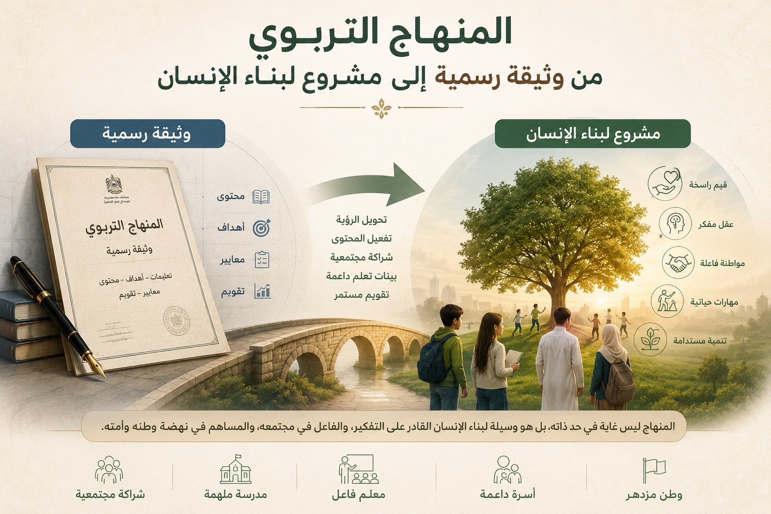 المنهاج التربوي من وثيقة رسمية إلى مشروع لبناء الإنسان