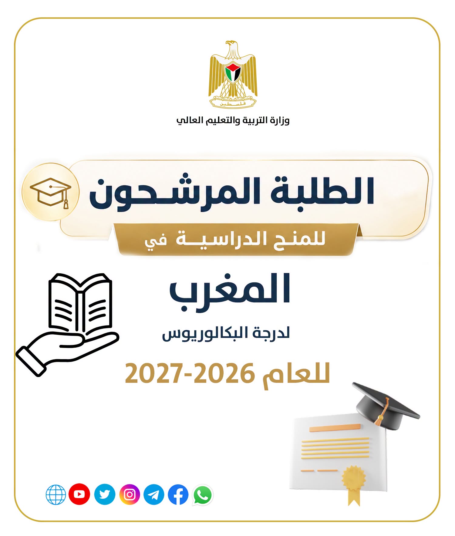 الطلبة المرشحون للمنح الدراسية في المغرب لدرجة البكالوريوس للعام 2026-2027