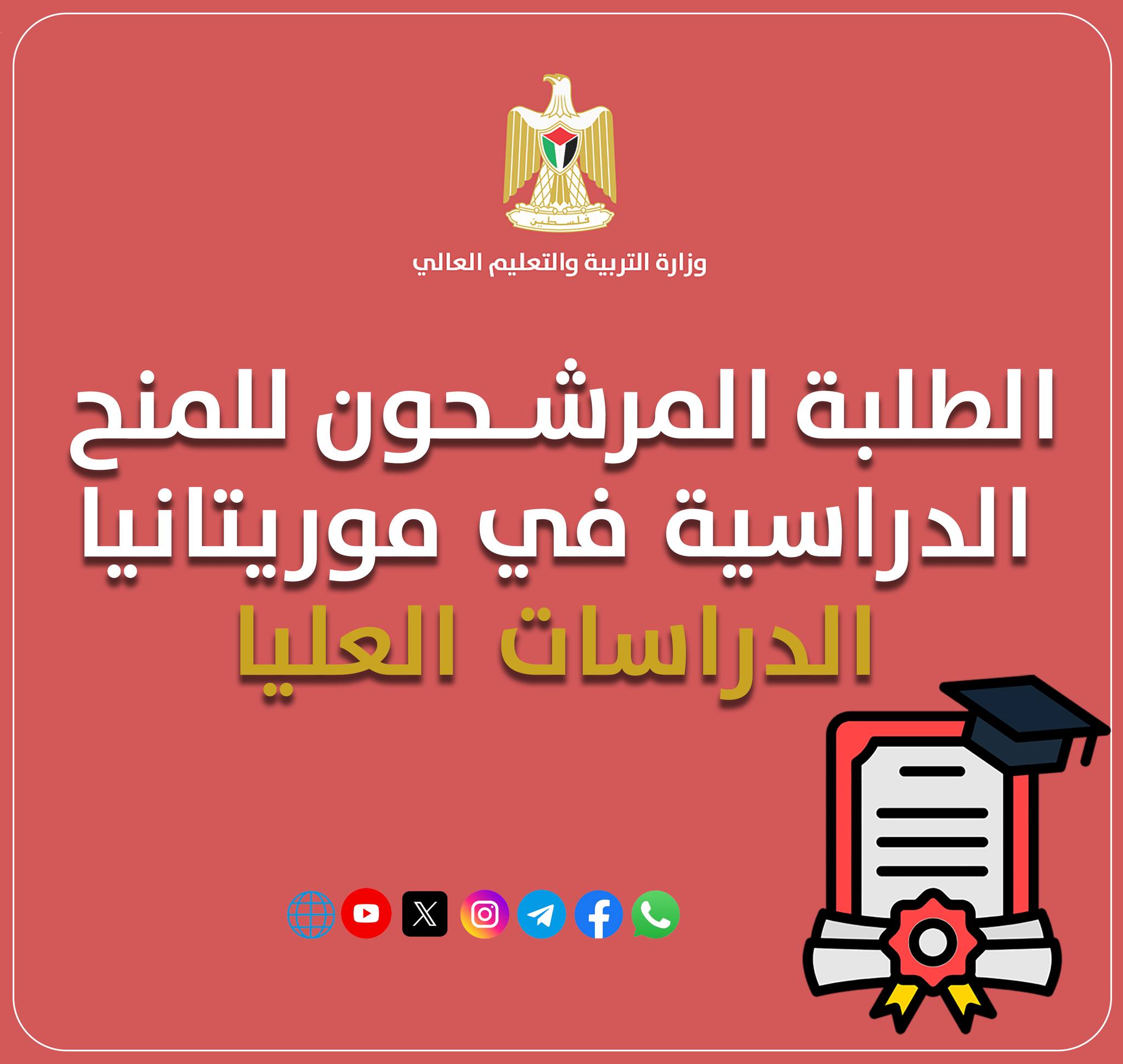 قائمة الطلبة المرشحين للمنح الدراسية في موريتانيا للدراسات العليا